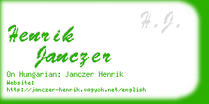 henrik janczer business card
